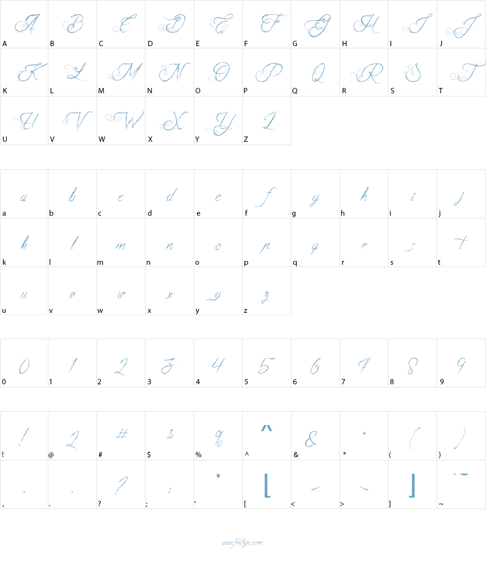 The Fabulous Orchestra Font Character